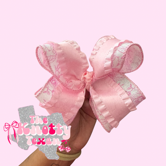 Pink Roses Ribbon Bow