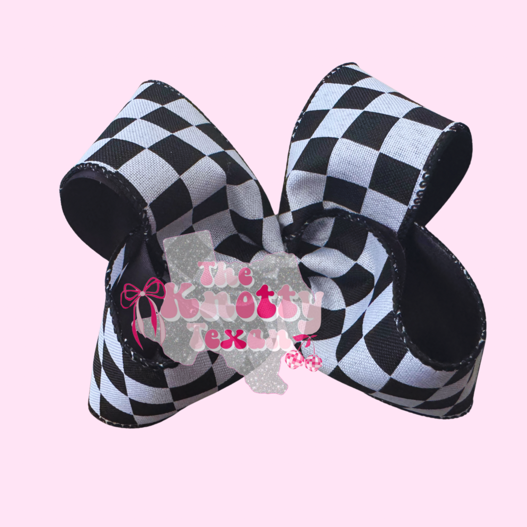 Checkered Ribbon Bow